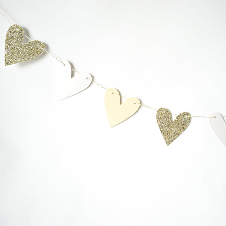 Heart Garland | White & Gold