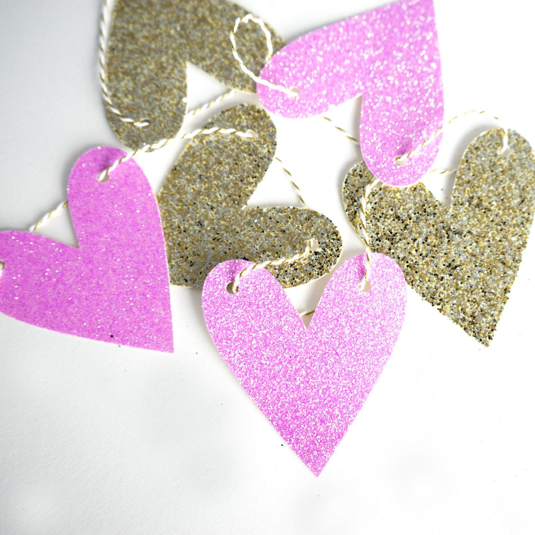 Heart Garland | Light Purple & Gold Heart
