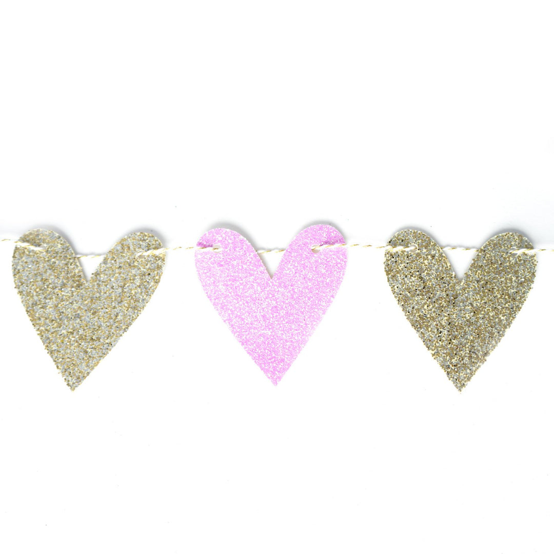 Heart Garland | Light Purple & Gold Heart