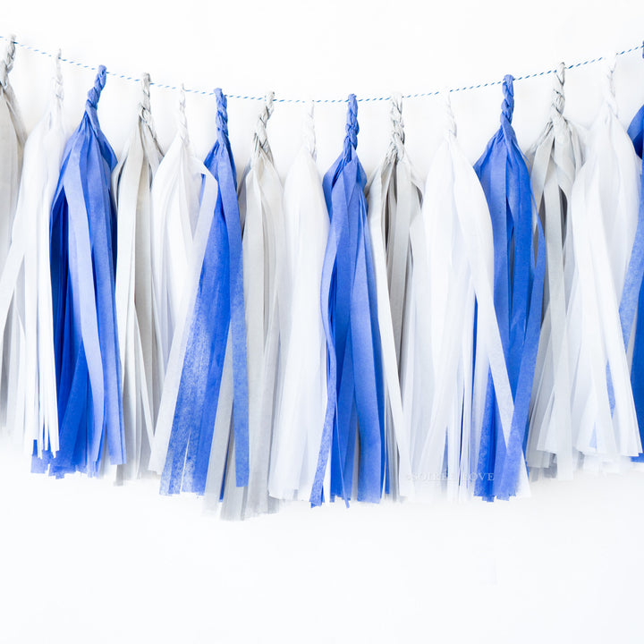 Blue Parade Paper Tassels