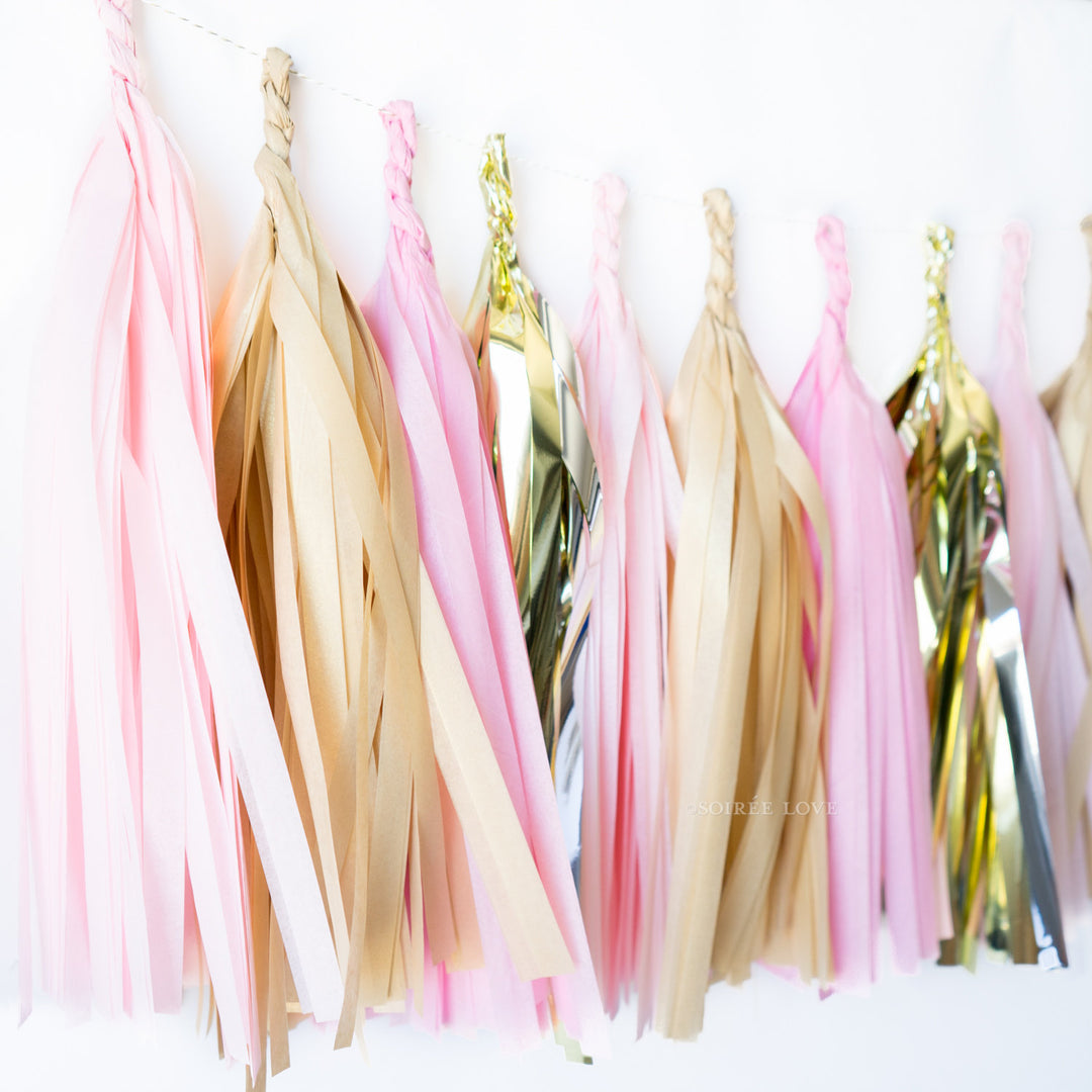 Rose Gold Paper Tassels