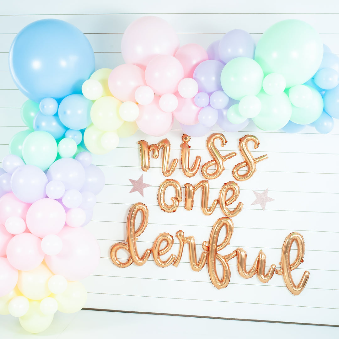 Miss Onederful Script Balloon Banner