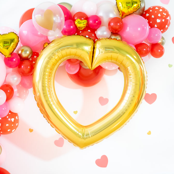 Valentine Linking Heart Balloons | Gold