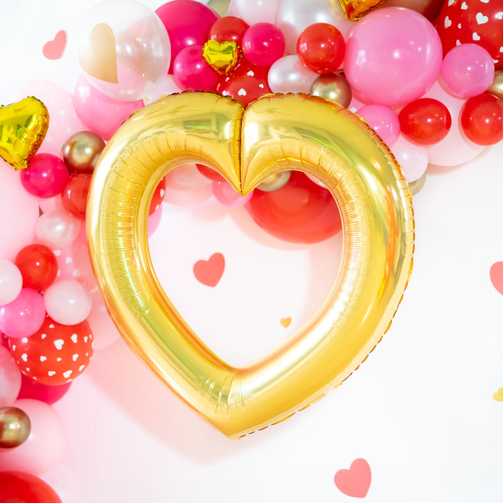 Valentine Linking Heart Balloons | Gold