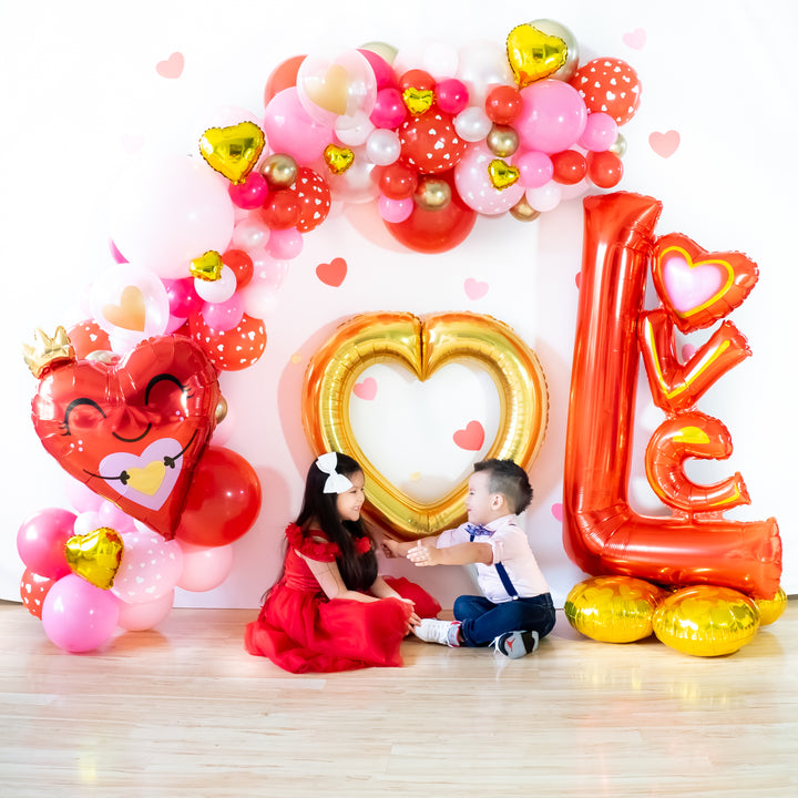 Valentine Linking Heart Balloons | Gold