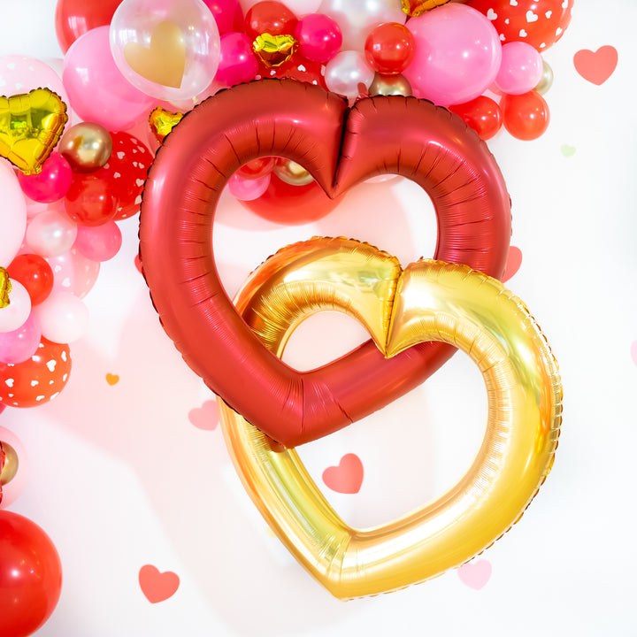 Valentine Linking Heart Balloons | Gold
