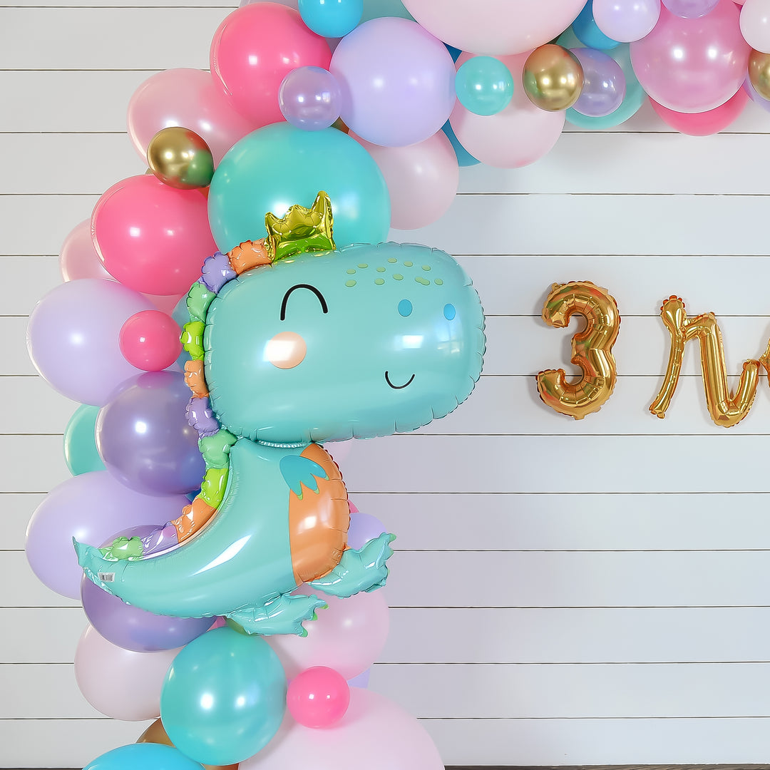 DIY Dinosaur Princess Balloon Garland