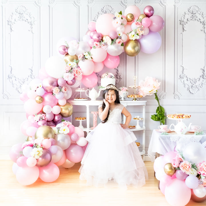 DIY Princess Tea Balloon Garland