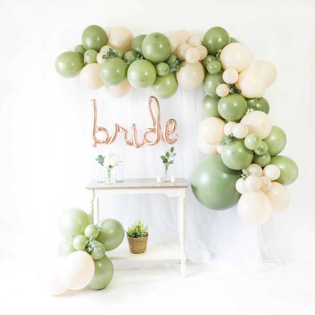 Script Bride Eucalyptus Balloon Tassel Party Box