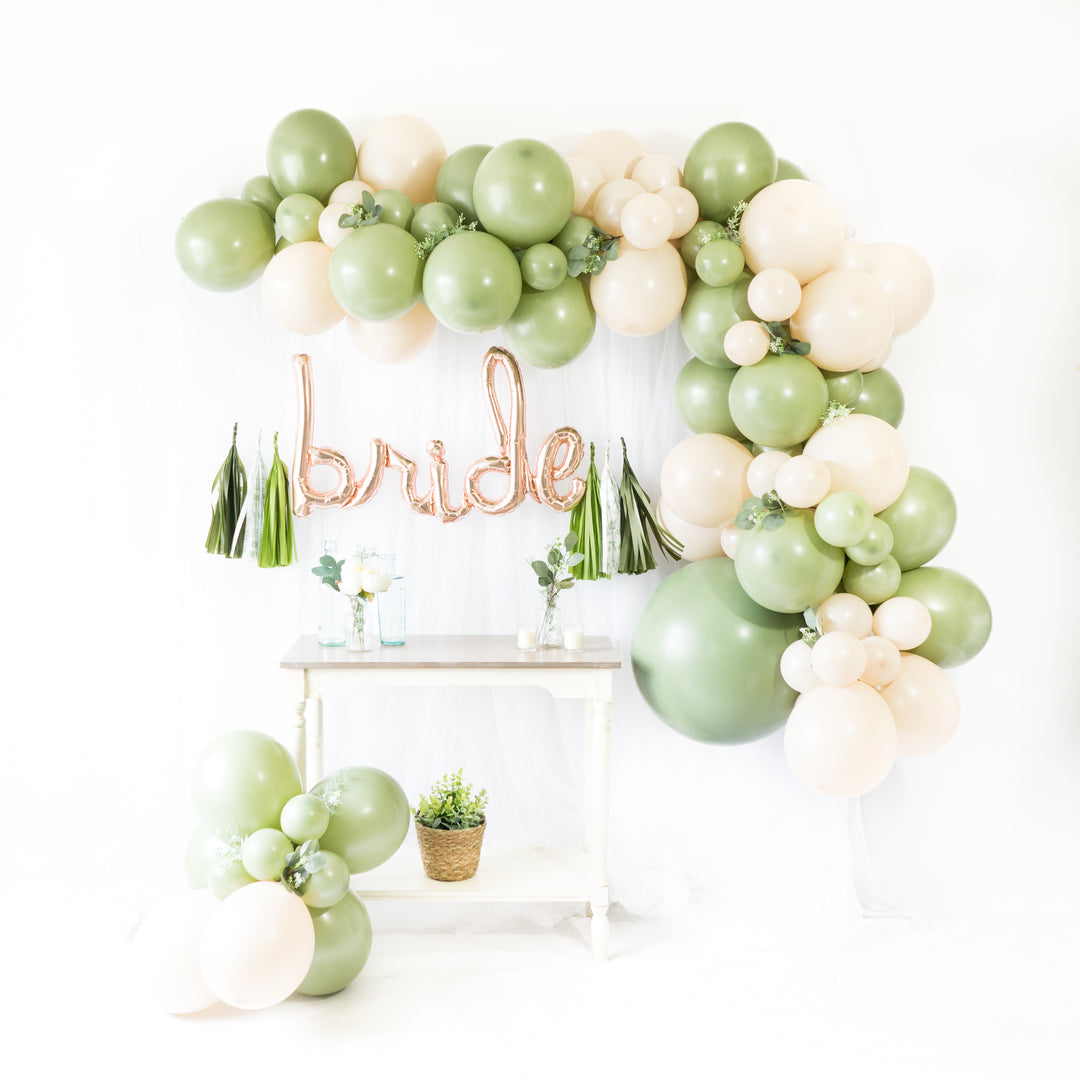Script Bride Eucalyptus Balloon Tassel Party Box