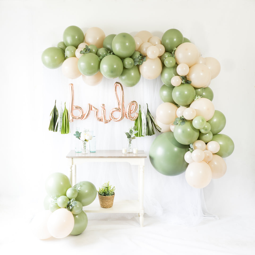 Script Bride Eucalyptus Balloon Tassel Party Box