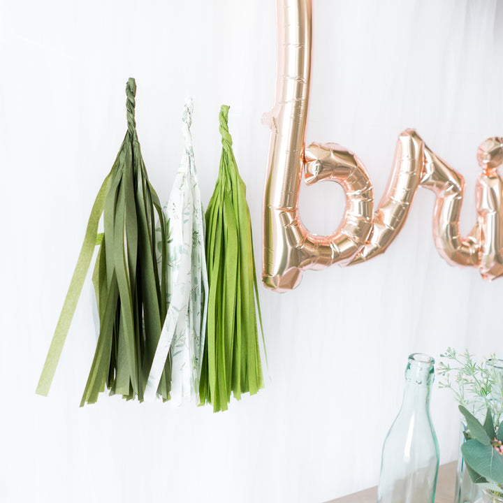 Script Bride Eucalyptus Balloon Tassel Party Box