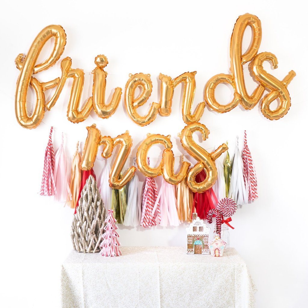 Friendsmas Script Balloon Banner