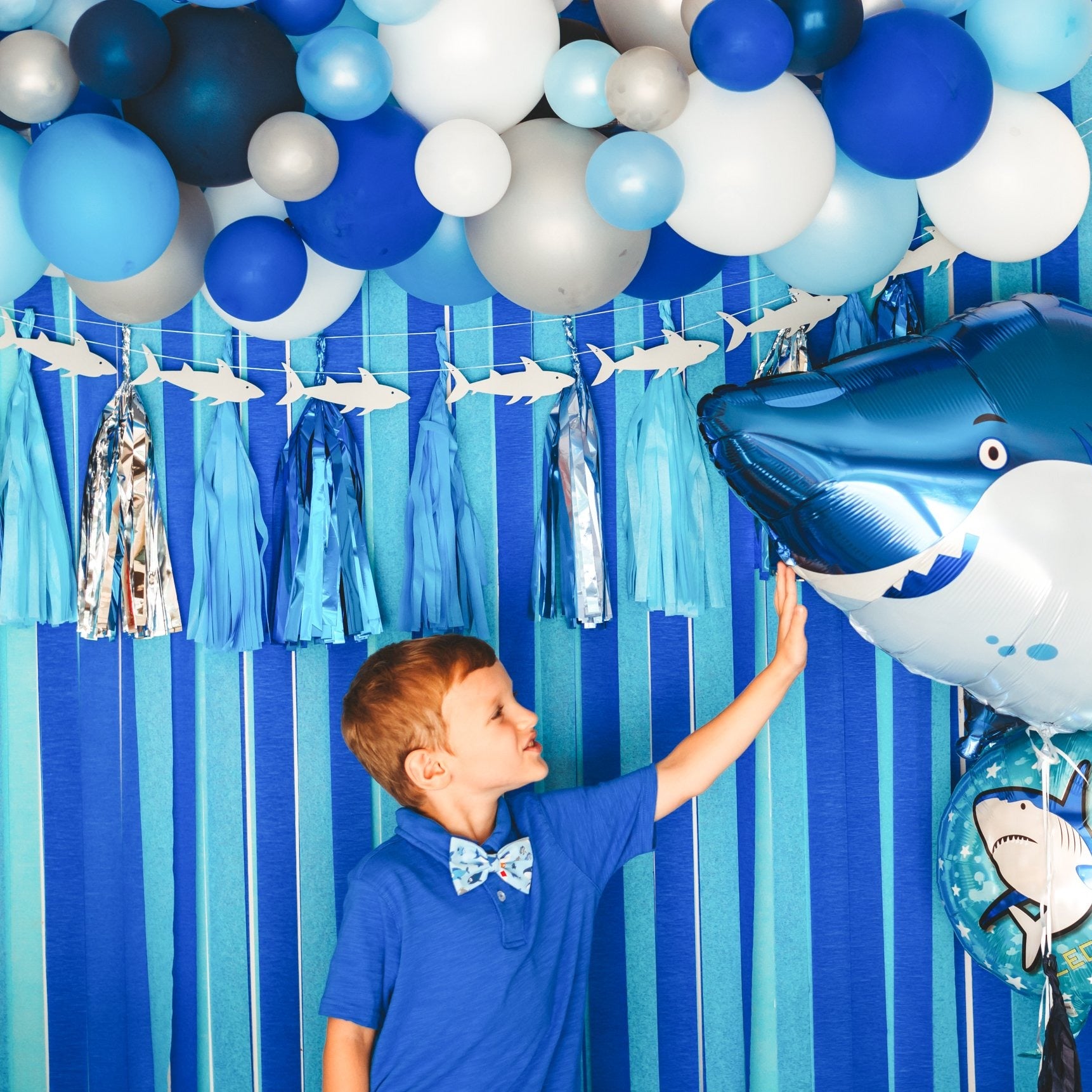 Décoration Anniversaire 3 Ans Thème Requin - Kit Ballons Latex Et Aluminium, Banderole, Pour Fête Enfant Garçon Ou Fille