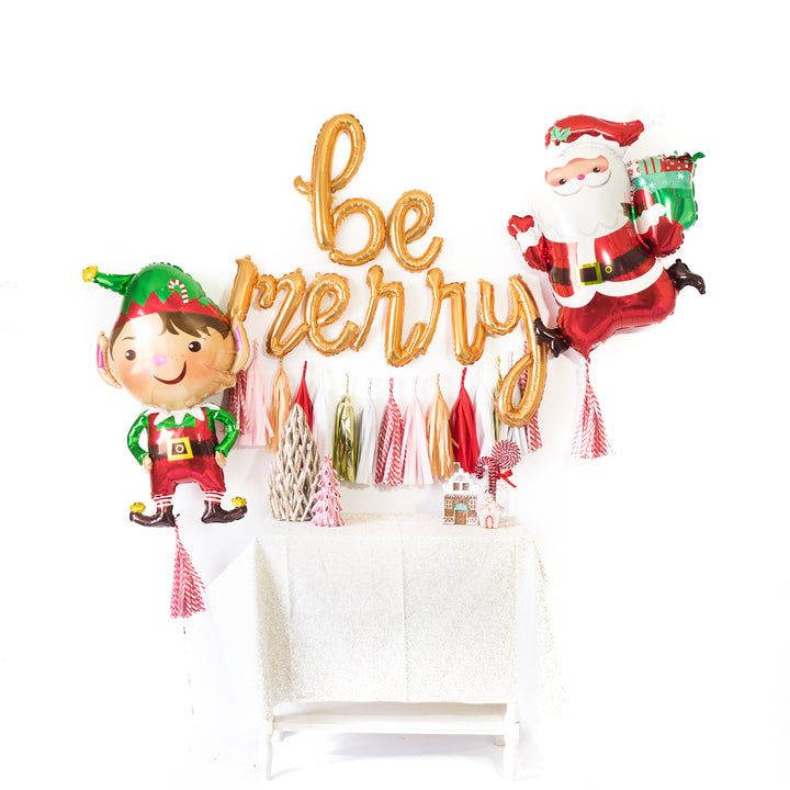 Be Merry Script Balloon Banner