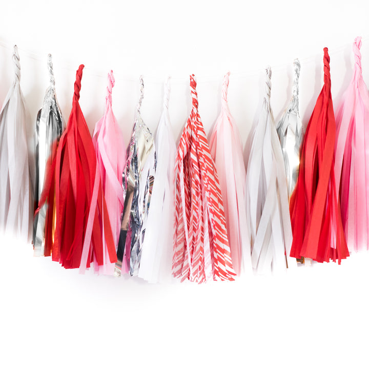 Pink Candy Cane Paper Tassels