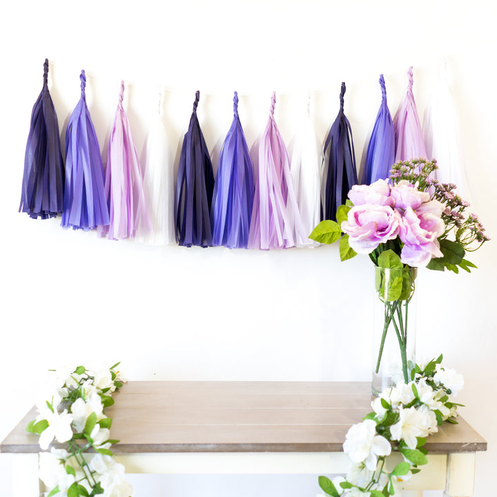 Purple Ombre Paper Tassels