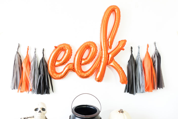 Script Eek Balloon Banner | Orange