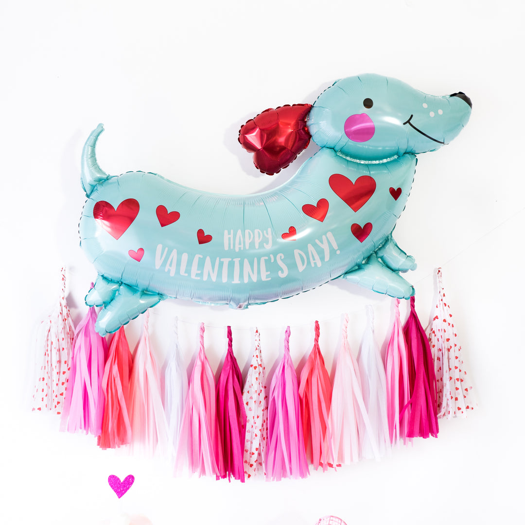 Valentine Weiner Dog Balloon