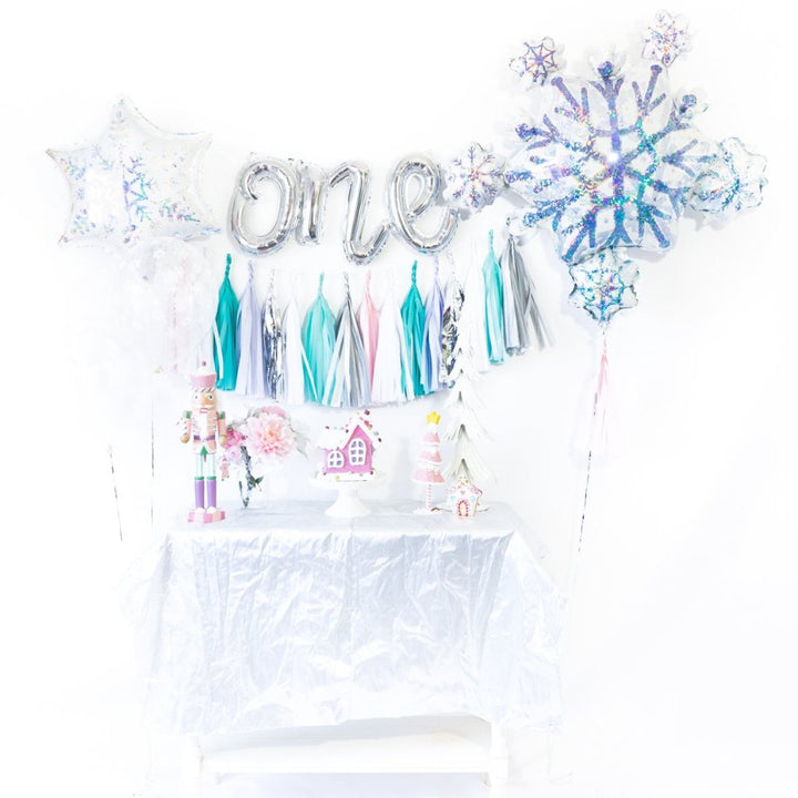 Snowflake Winter Onederland Balloon Tassel Garland Party Box
