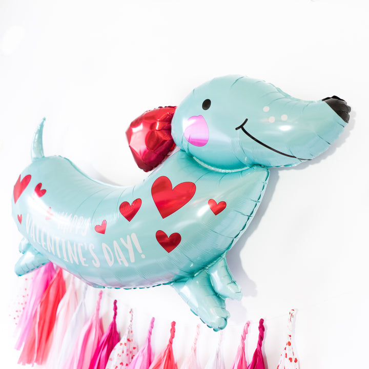 Valentine Weiner Dog Balloon