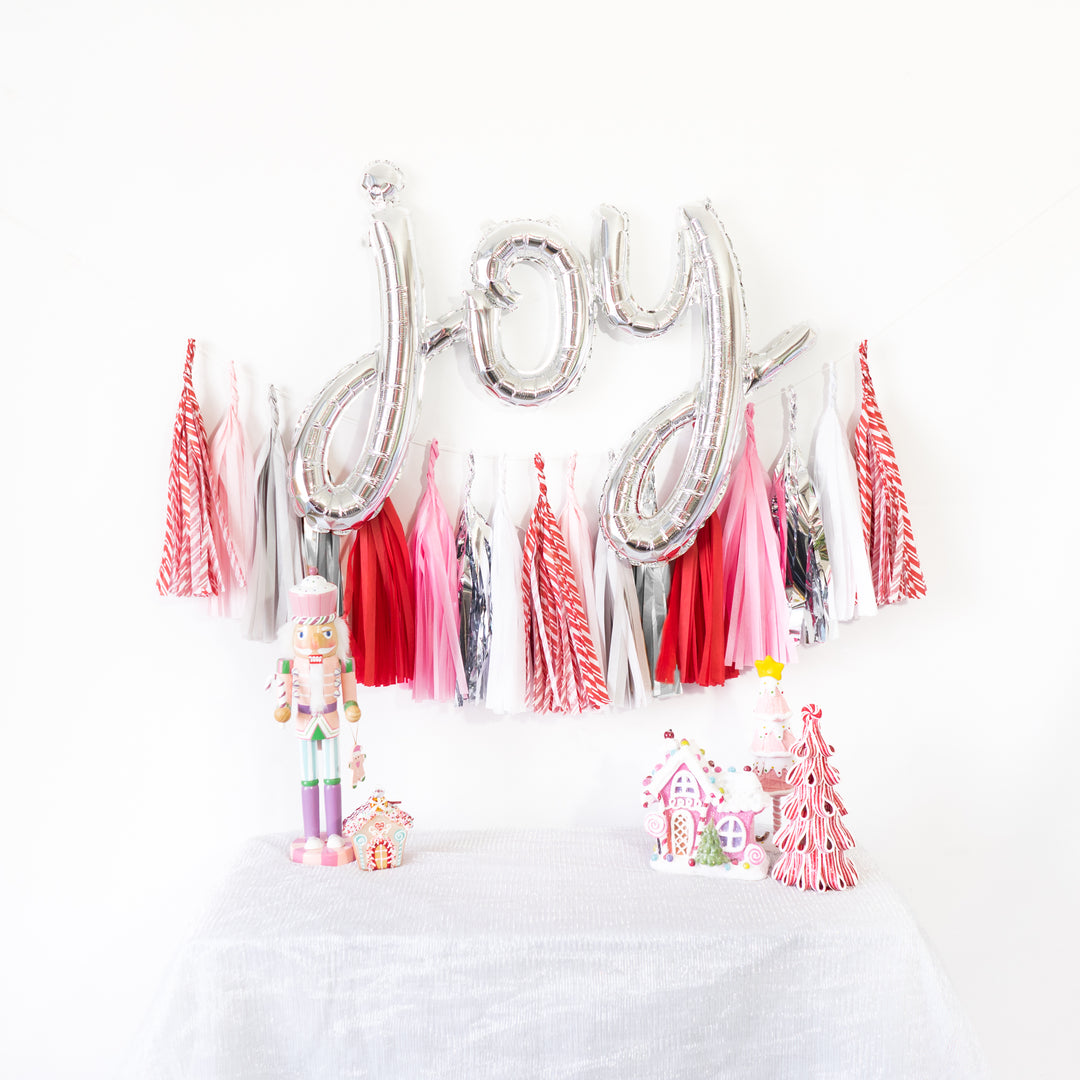 Pink Candy Cane Paper Tassels