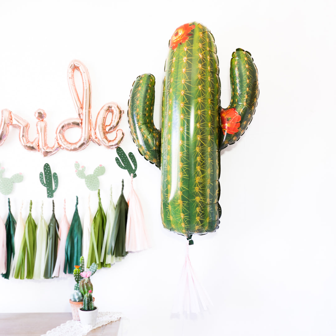 Script Rose Gold Bride Cactus Fiesta Balloon Party Box