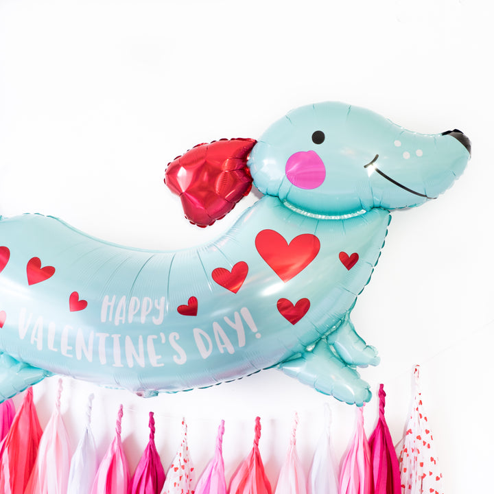 Valentine Weiner Dog Balloon