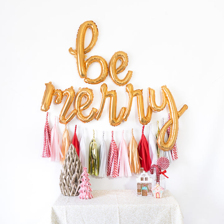 Be Merry Script Balloon Banner