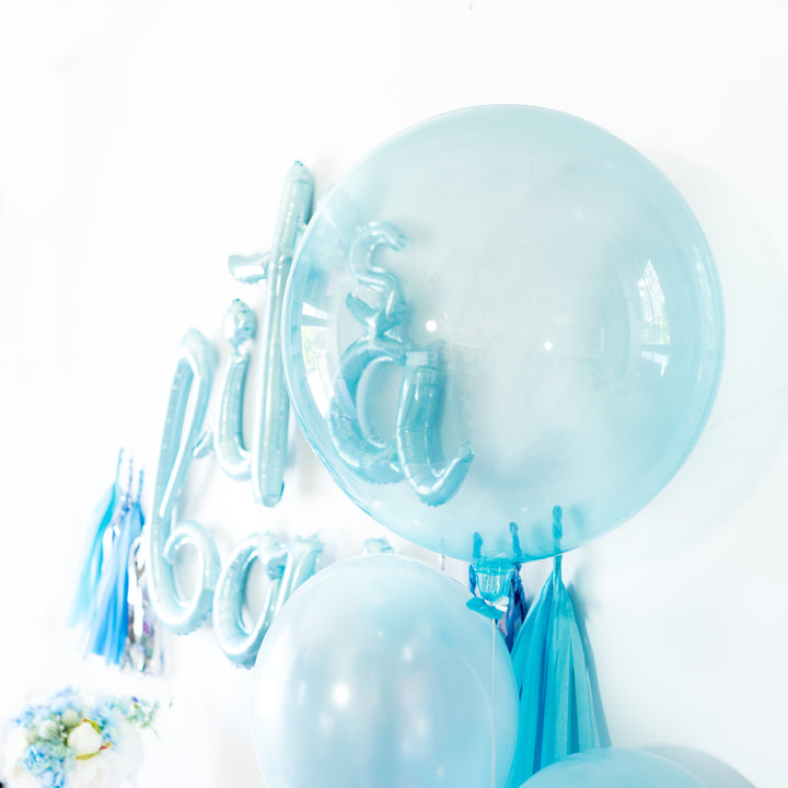 It's a Boy Script Balloon Banner