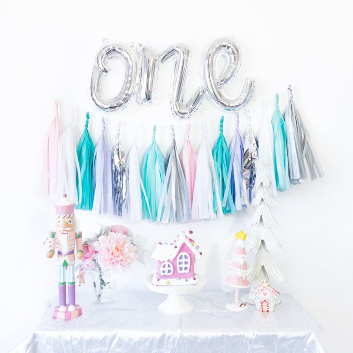 Script One Balloon Banner | Pastel