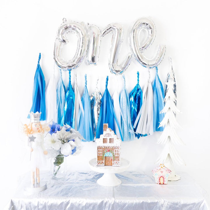 Script One Balloon Banner | Blue