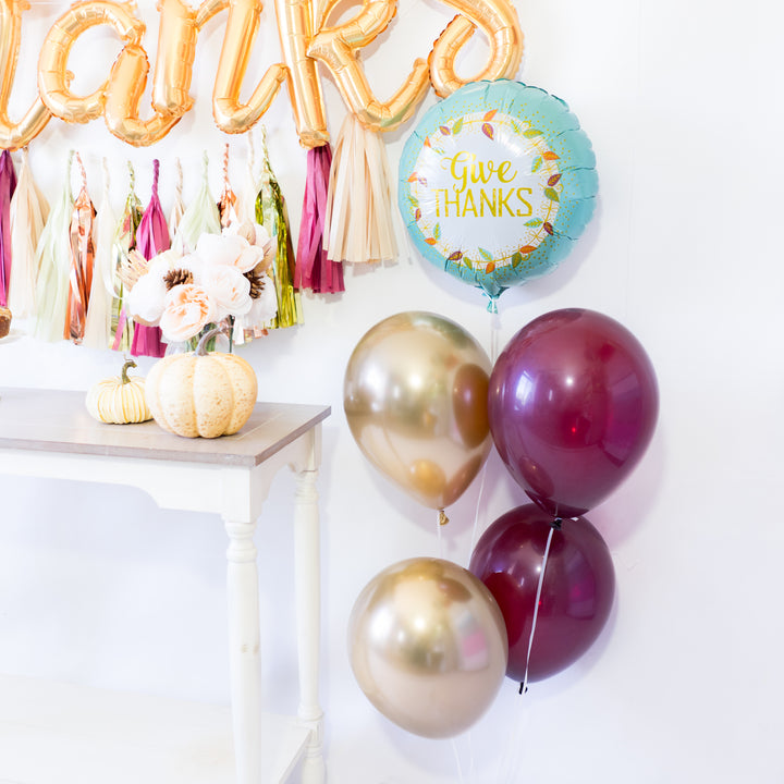 Script Give Thanks Balloon Tassel Party Box