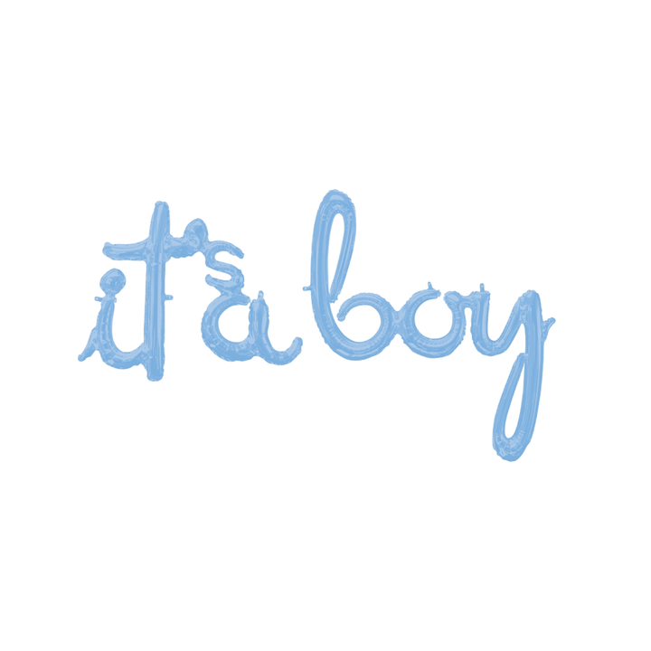 It's a Boy Script Balloon Banner
