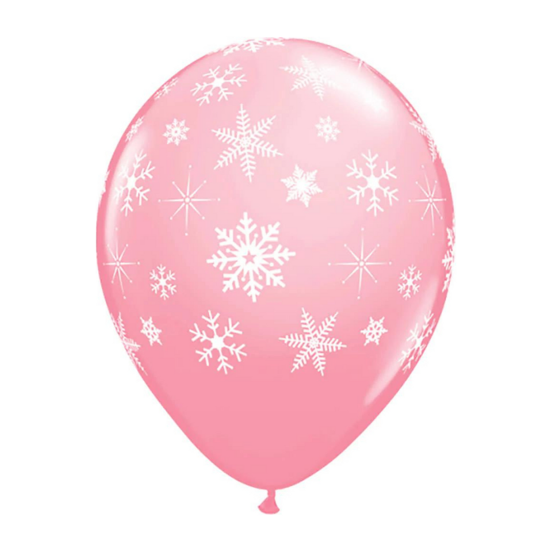 11 inch Qualatex Snowflakes (Pink)