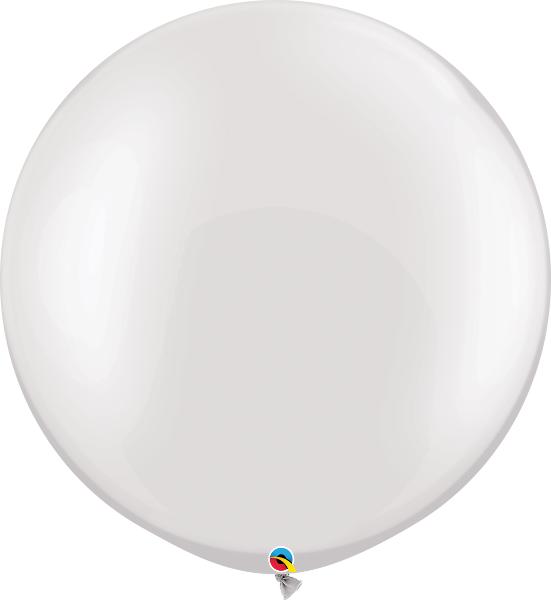 Giant Pearl White Balloon w/ Paper Tassels
