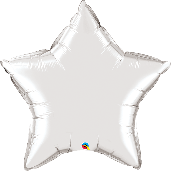 Silver Star Balloon w/ Paper Tassels | 36"