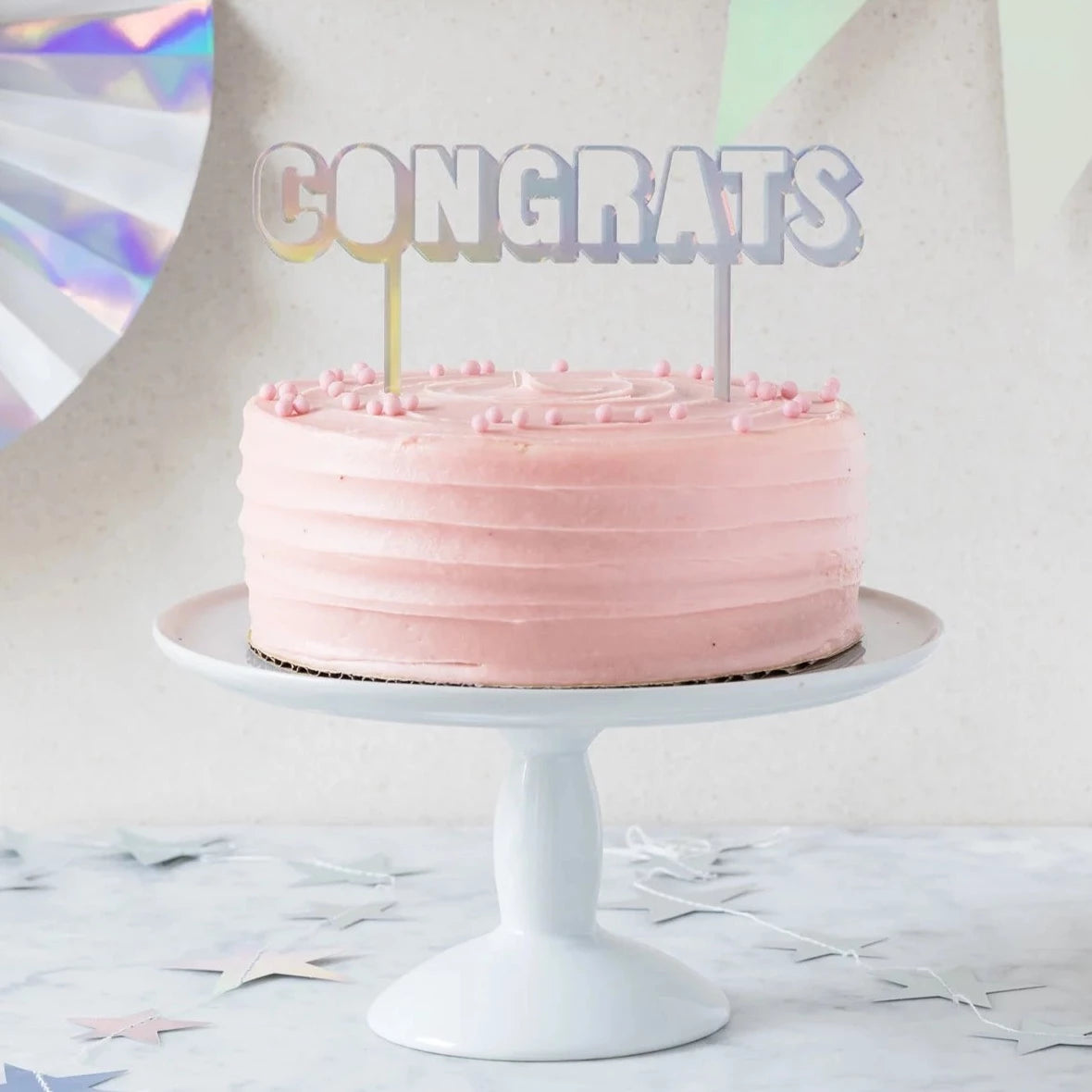 Congrats Confetti Single Layer Cake - The Dessert Stand Westminster CO  Serving Greater Denver Metro Area