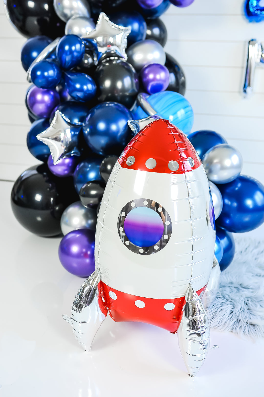 Space Rocketship Balloon | Galaxy Blast Off Space Birthday Party Decor ...