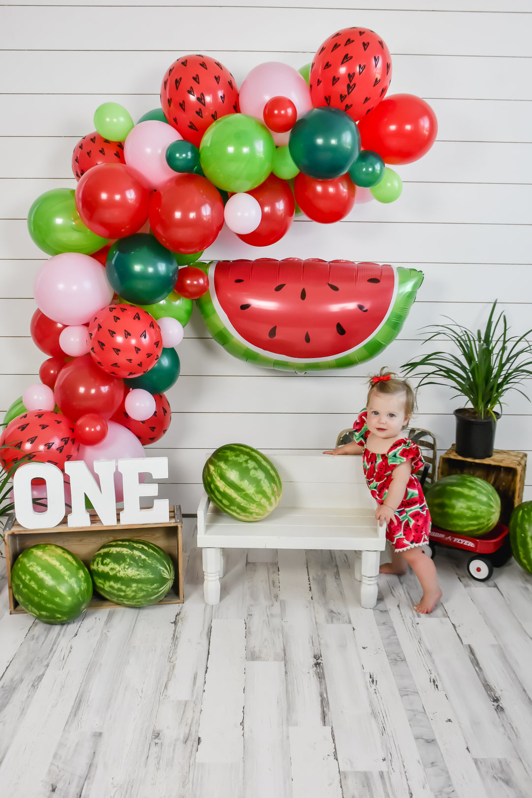 DIY Watermelon Balloon Garland  DIY Watermelon Balloon Arch, One in a  Melon Party – Soiree Love