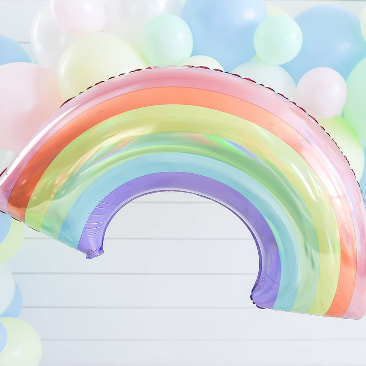 Iridescent Pastel Rainbow Balloon
