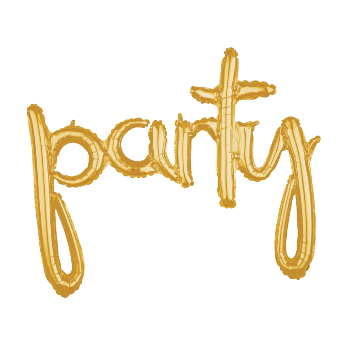 Party Script Balloon Banner | Gold
