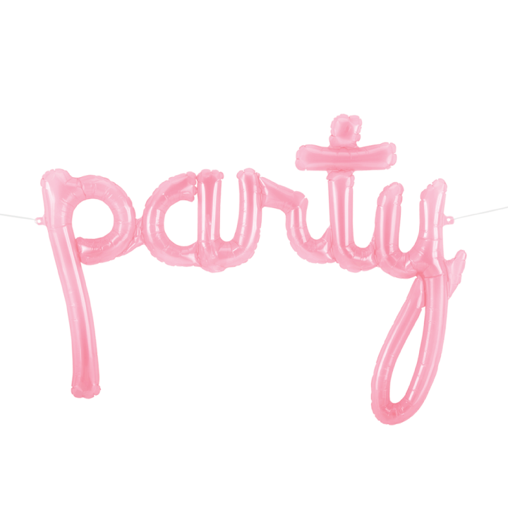 Party Script Balloon Banner | Pink