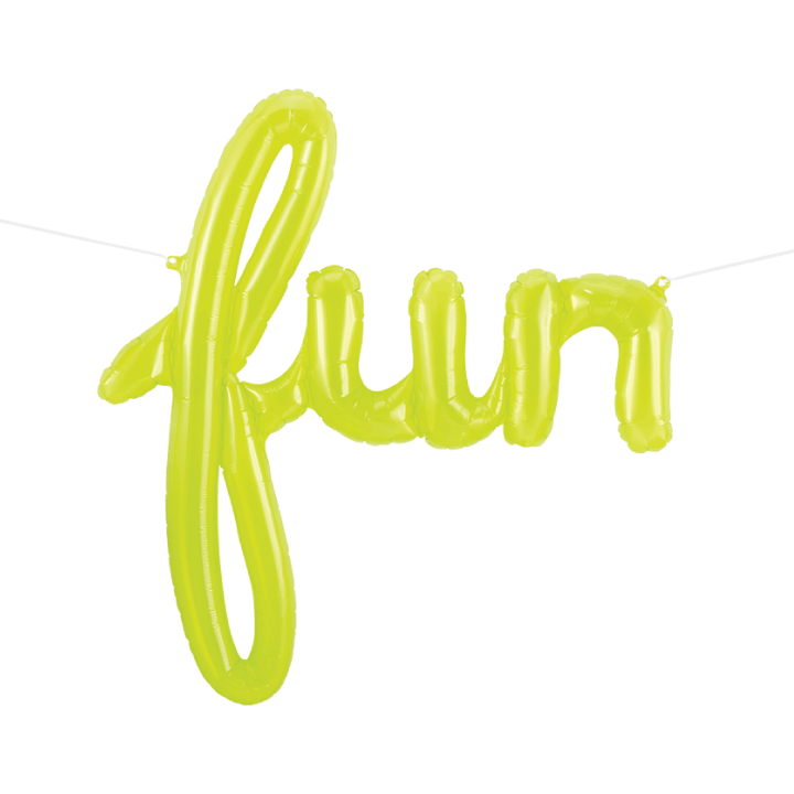 Fun Script Ribbon Fun Script Balloon Banner | Celebrate Balloon, Champagne – Soiree Love