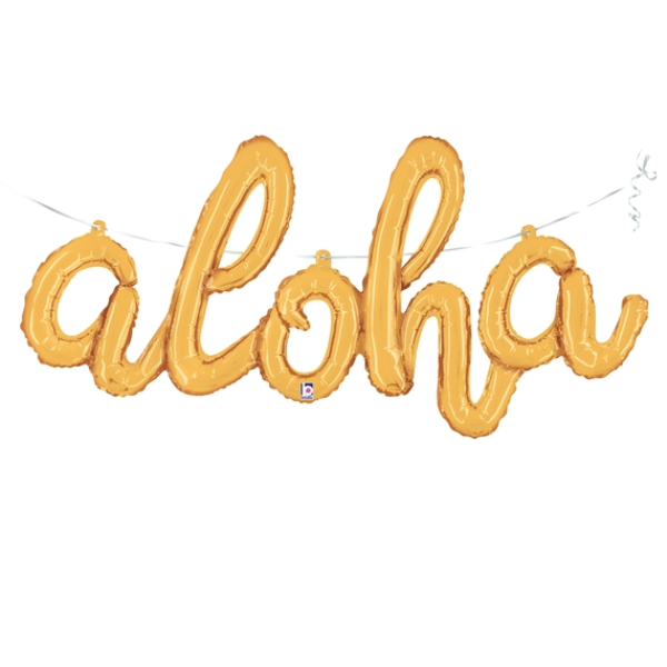 Aloha Script Balloon Banner