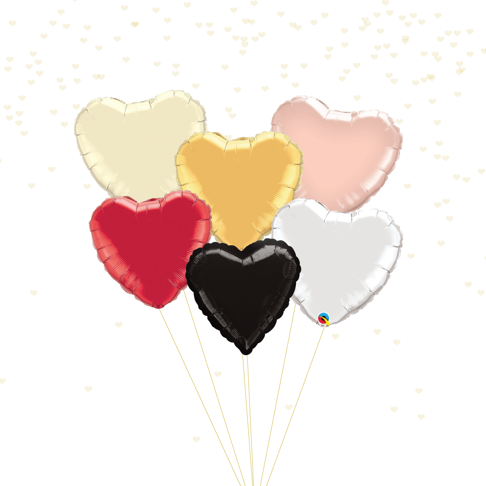 METALLIC HEART BALLOON | 18" Heart Balloon, Gold Silver Rose, In Love ...