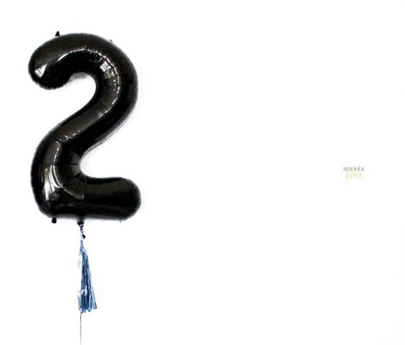 Jumbo Black Number Balloon | 34"
