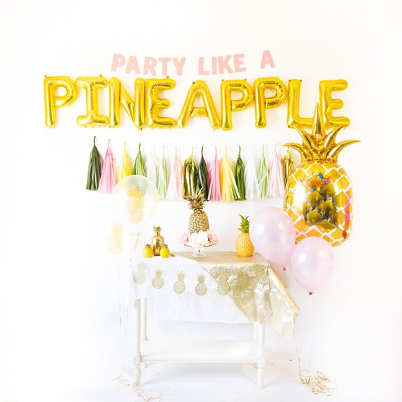 Party Like a Pineapple Balloon Tassel Party Box | Pink