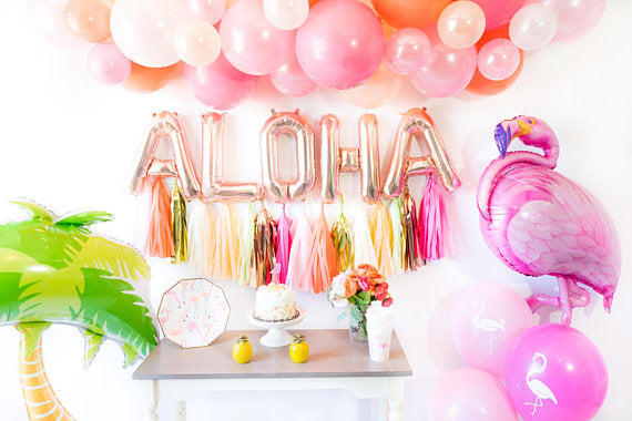 Aloha Flamingle Balloon Tassel Party Box