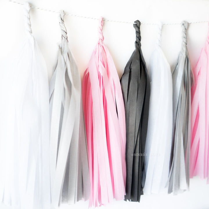 Pink Tie Paper Tassels